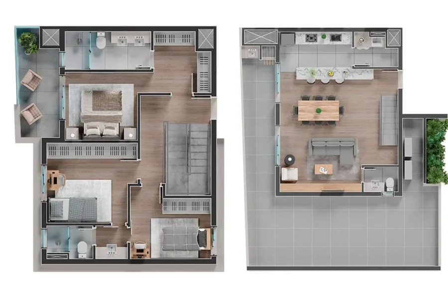 Duplex - 3 Suítes - 115,62m² + 52,42m² (Terraço)