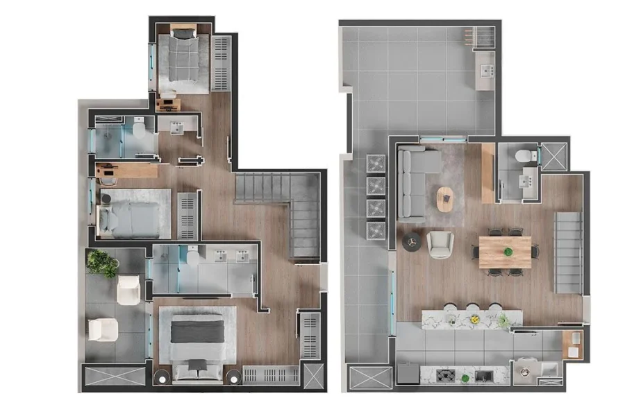 Duplex - 3 Suítes - 112,10m² + 26,75m² (Terraço)